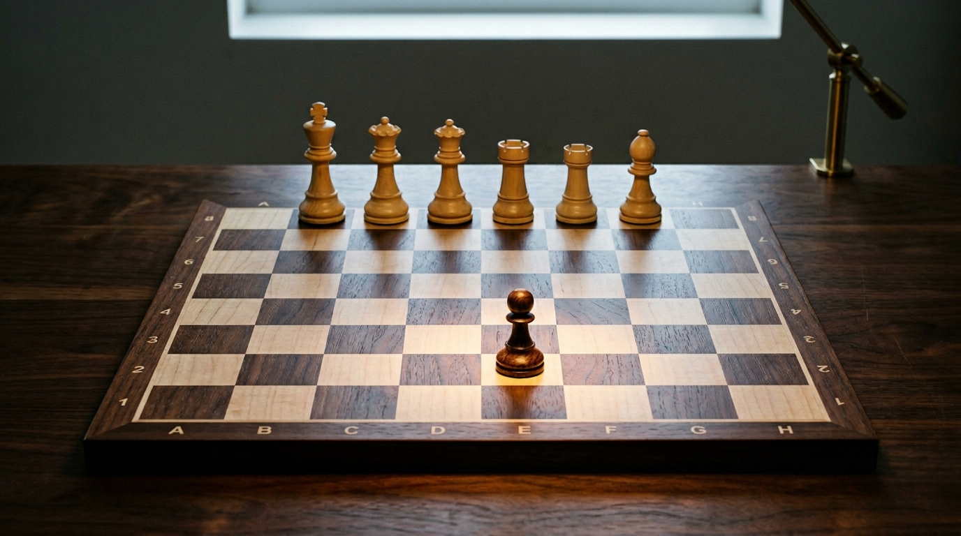 Five pieces, one pawn — the game has not yet begun