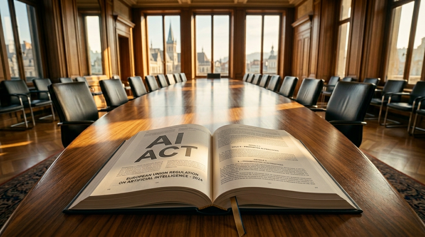 De AI Act — regulering op een conferentietafel