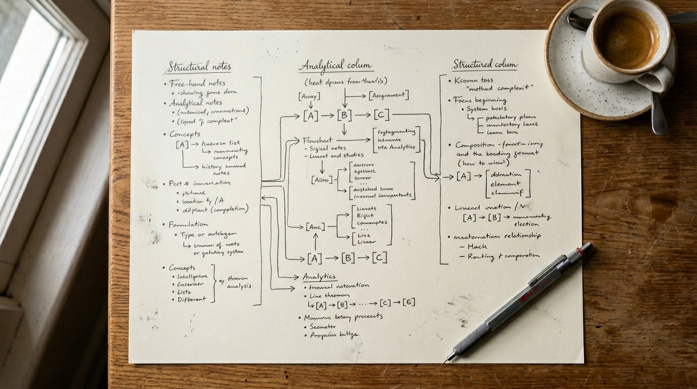 DORA vijf pijlers — analytisch dashboard op papier